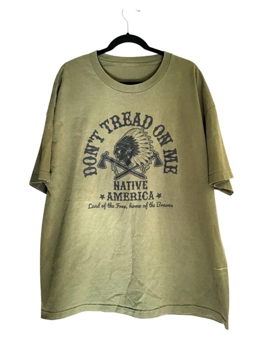 MENS GREEN FRONT GRAPHIC COTTON SHORT SLEEVE T-SHIRT SIZE 2XL